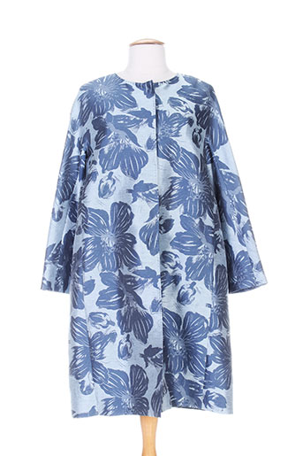maxmara manteaux femme de couleur bleu