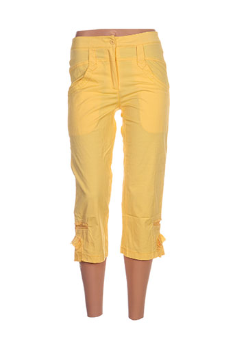 l33 pantacourts femme de couleur jaune