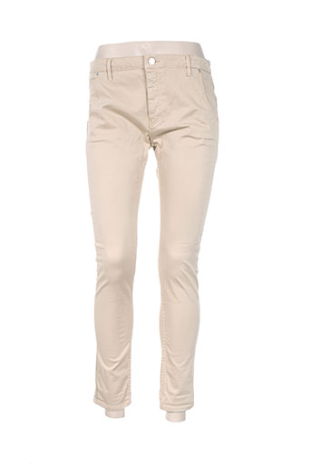 reiko pantalons femme de couleur beige