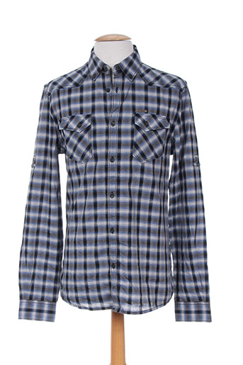 guess chemises homme de couleur bleu
