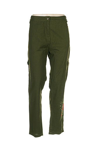 colline pantalons femme de couleur vert
