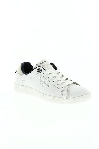 pepe jeans chaussures garçon de couleur blanc