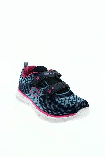 skechers chaussures fille de couleur bleu