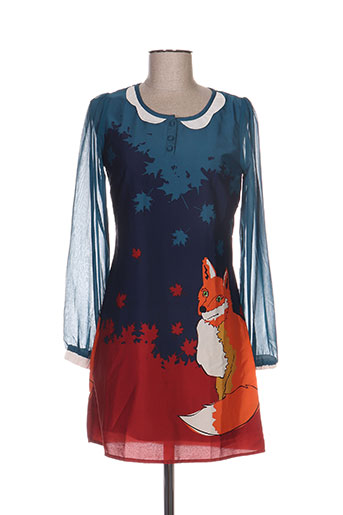 yumi robes femme de couleur bleu