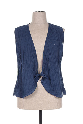 telmail gilets femme de couleur bleu