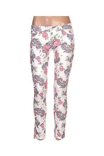 jeans pantalons femme de couleur blanc