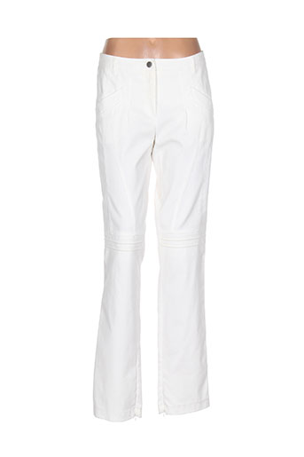 luisa cerano pantalons femme de couleur blanc