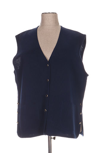 pauporté gilets femme de couleur bleu