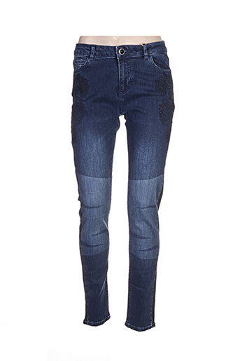 desigual jeans femme de couleur bleu