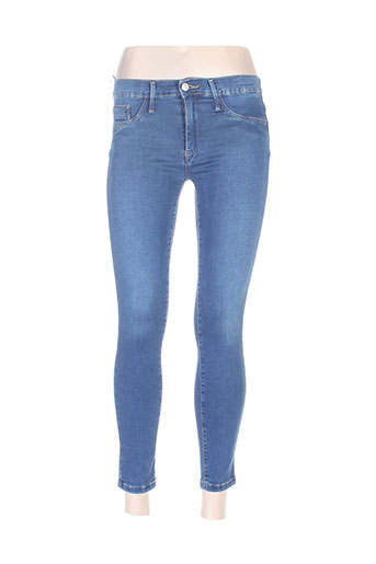 desgaste jeans femme de couleur bleu