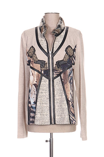 pause cafe gilets femme de couleur beige