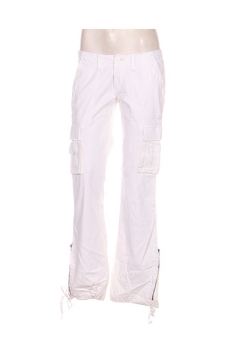 teddy smith pantalons femme de couleur blanc