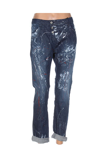 please jeans femme de couleur bleu