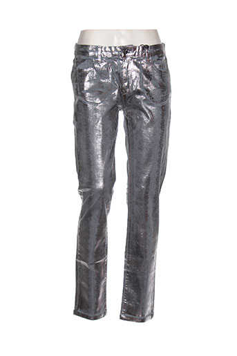carla kops pantalons femme de couleur gris