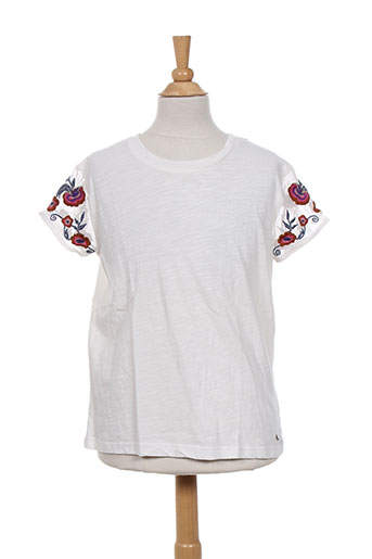 teddy smith t-shirts fille de couleur blanc