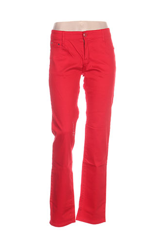 jeans wear pantalons femme de couleur rouge