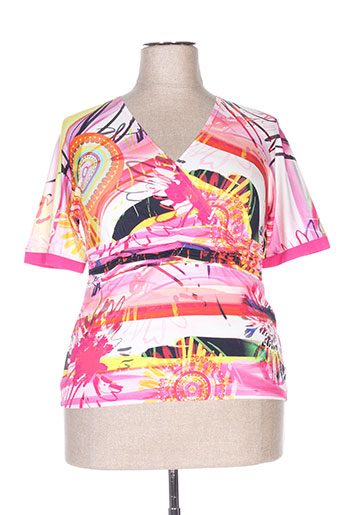 bleu d'azur t-shirts femme de couleur rose