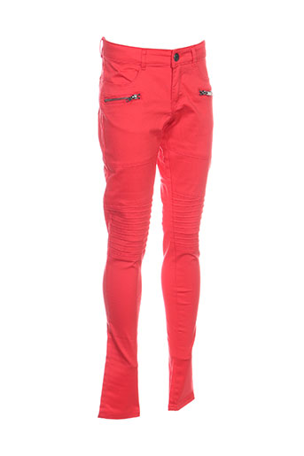 ikks pantalons fille de couleur rouge