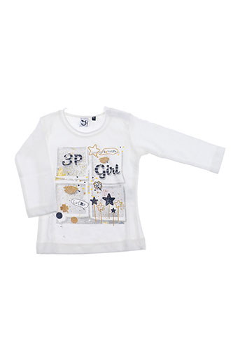 3 pommes t-shirts fille de couleur blanc