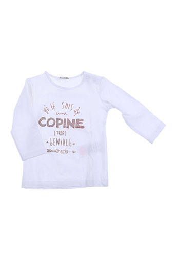 3 pommes t-shirts fille de couleur blanc