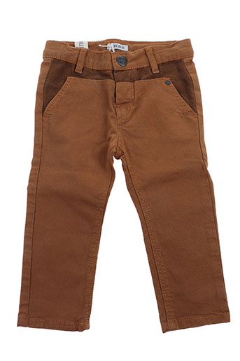 ikks pantalons garçon de couleur marron