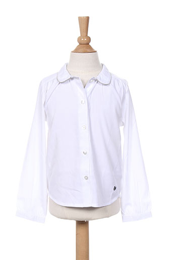 3 pommes chemises fille de couleur blanc