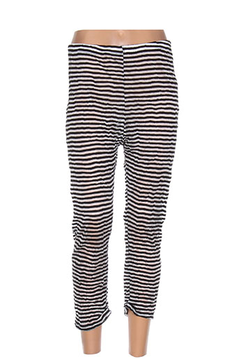 poissons blancs pantalons femme de couleur noir