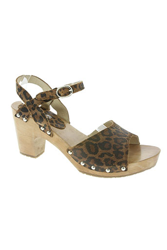 les sabots de quatuor chaussures femme de couleur marron