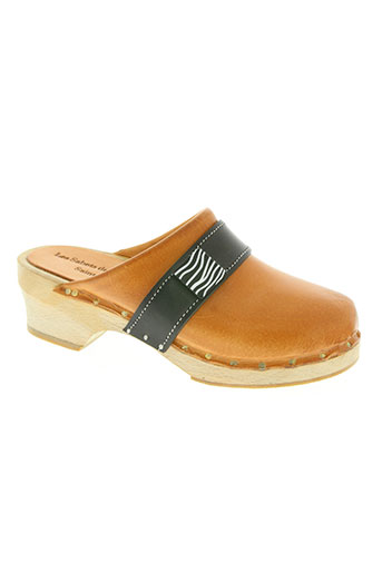 les sabots de quatuor chaussures femme de couleur marron