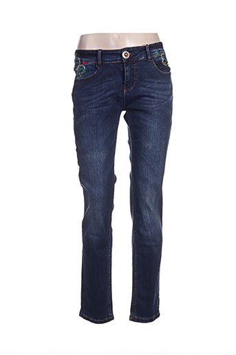 desigual jeans femme de couleur bleu