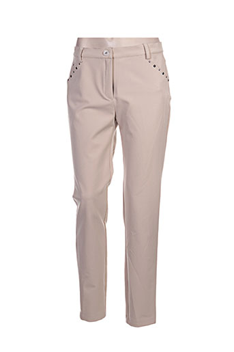 bleu d'azur pantalons femme de couleur beige