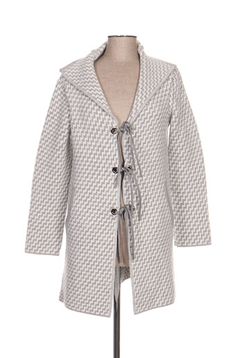 blanc boheme manteaux femme de couleur gris