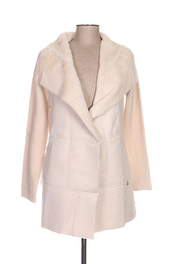 blanc boheme manteaux femme de couleur beige