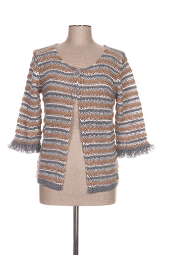 blanc boheme gilets femme de couleur marron