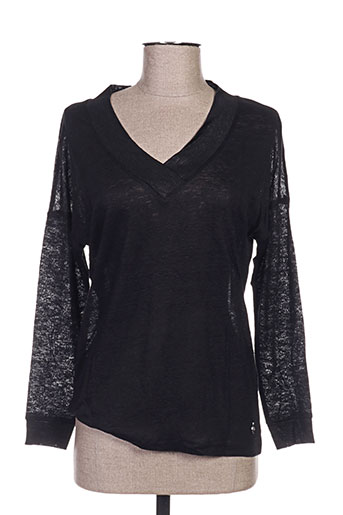 blanc boheme t-shirts femme de couleur noir