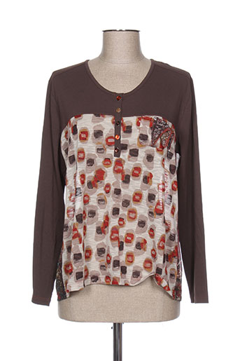 jean gabriel t-shirts femme de couleur marron
