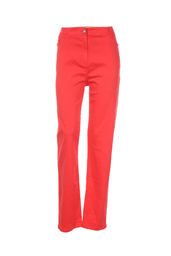 pause cafe pantalons femme de couleur rouge