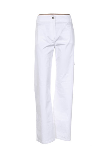 pause cafe pantalons femme de couleur blanc