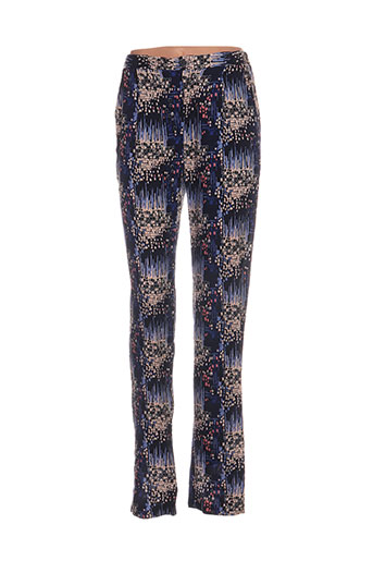 ichi pantalons femme de couleur bleu