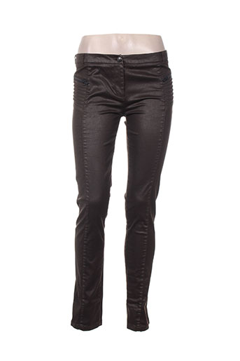 ikks pantalons femme de couleur marron