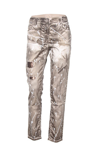 elisa cavaletti pantalons femme de couleur beige