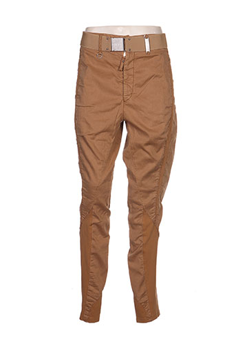 ichi pantalons femme de couleur marron