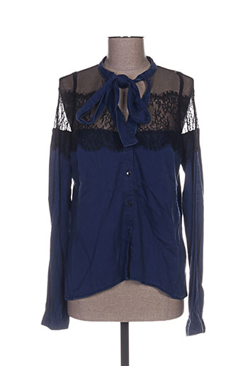 guess chemises femme de couleur bleu