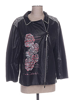 Veste Femme Elisa Cavaletti Noir Coton - Taille M, Col Bénitier, Style Rétro Années 80