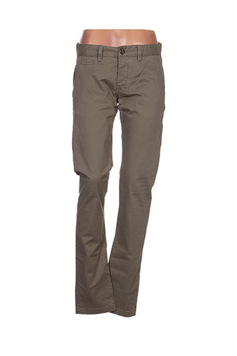 crossby pantalons homme de couleur vert
