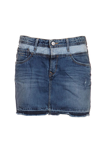 pepe jeans jupes fille de couleur bleu