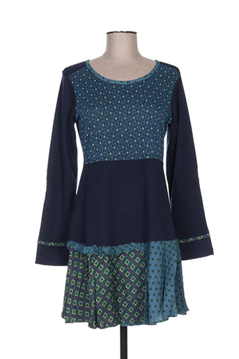 nid d'abeille robes femme de couleur bleu