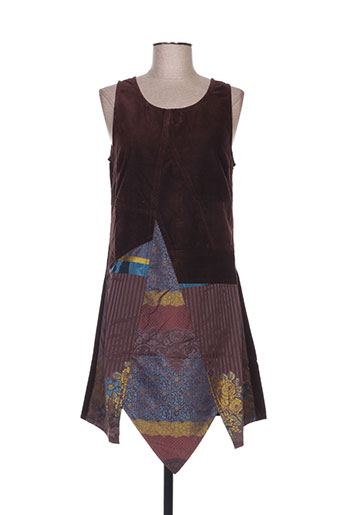 nid d'abeille robes femme de couleur marron