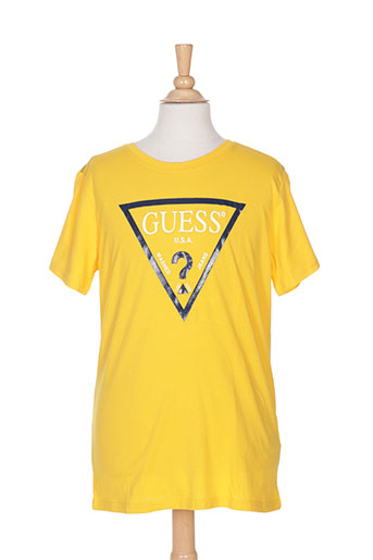 guess t-shirts garçon de couleur jaune