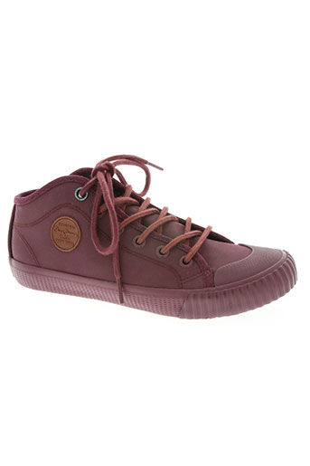 pepe jeans chaussures garçon de couleur rouge